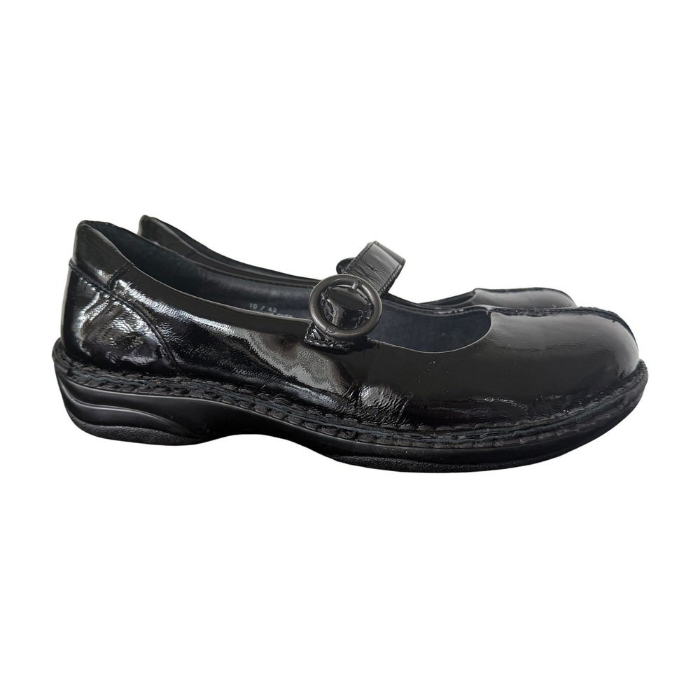 Born Black Patent Leather Mary Jane Buckle Flats W81258 CKE9 Womens 10 42